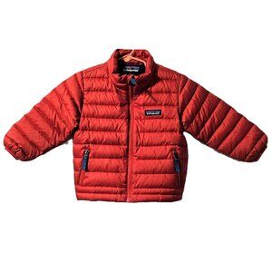 Patagonia Kids Down Sweater Jacket Puffer Coat Red 2T Toddler Full Zip
